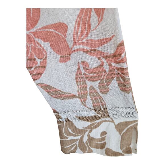 CHICO'S 2 Women's 12 14 Cardigan Sweater Ombre Tropical Floral Open Front 42" - Picture 4 of 7